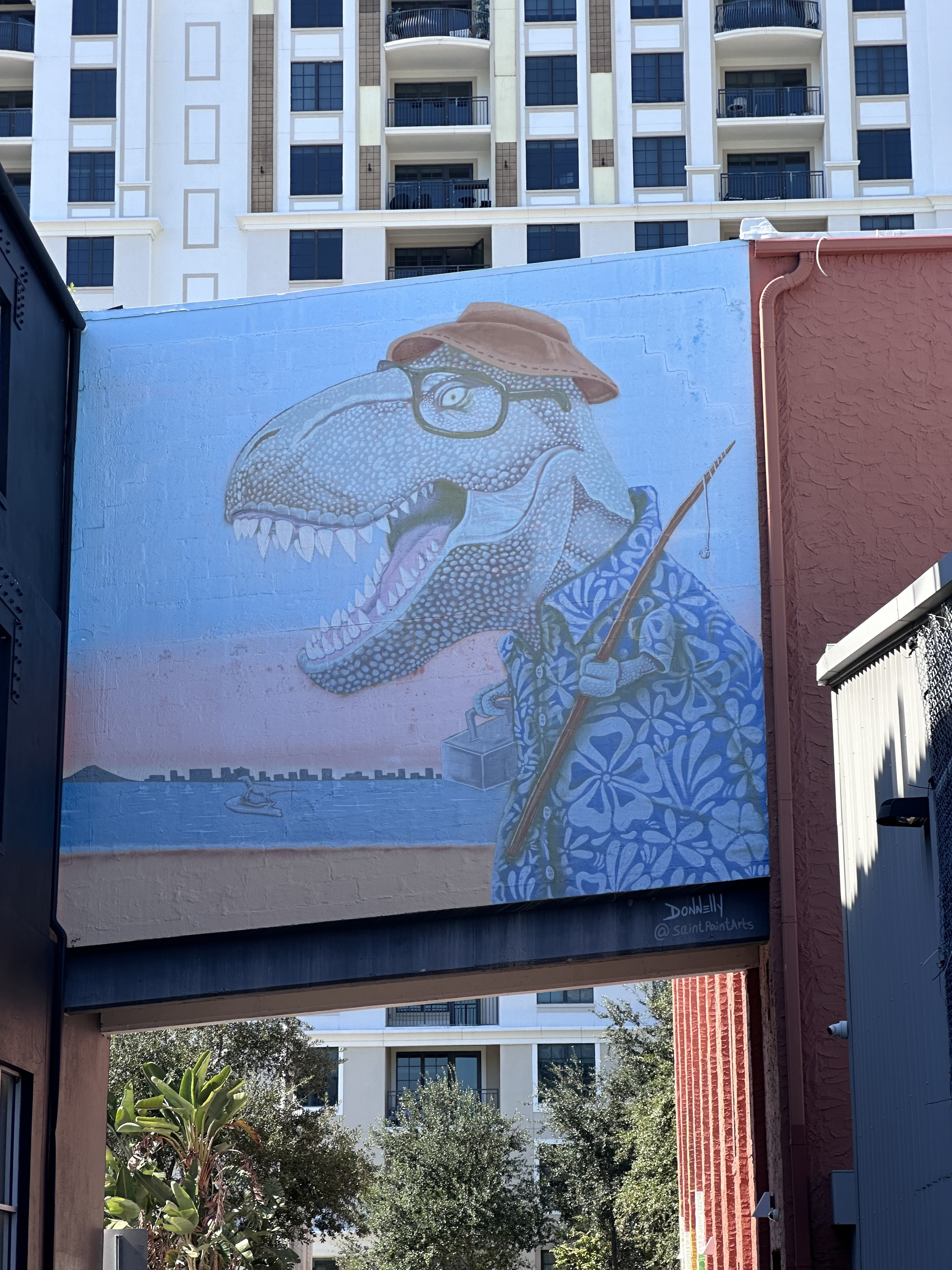 Donnelly bandana T-Rex looking up