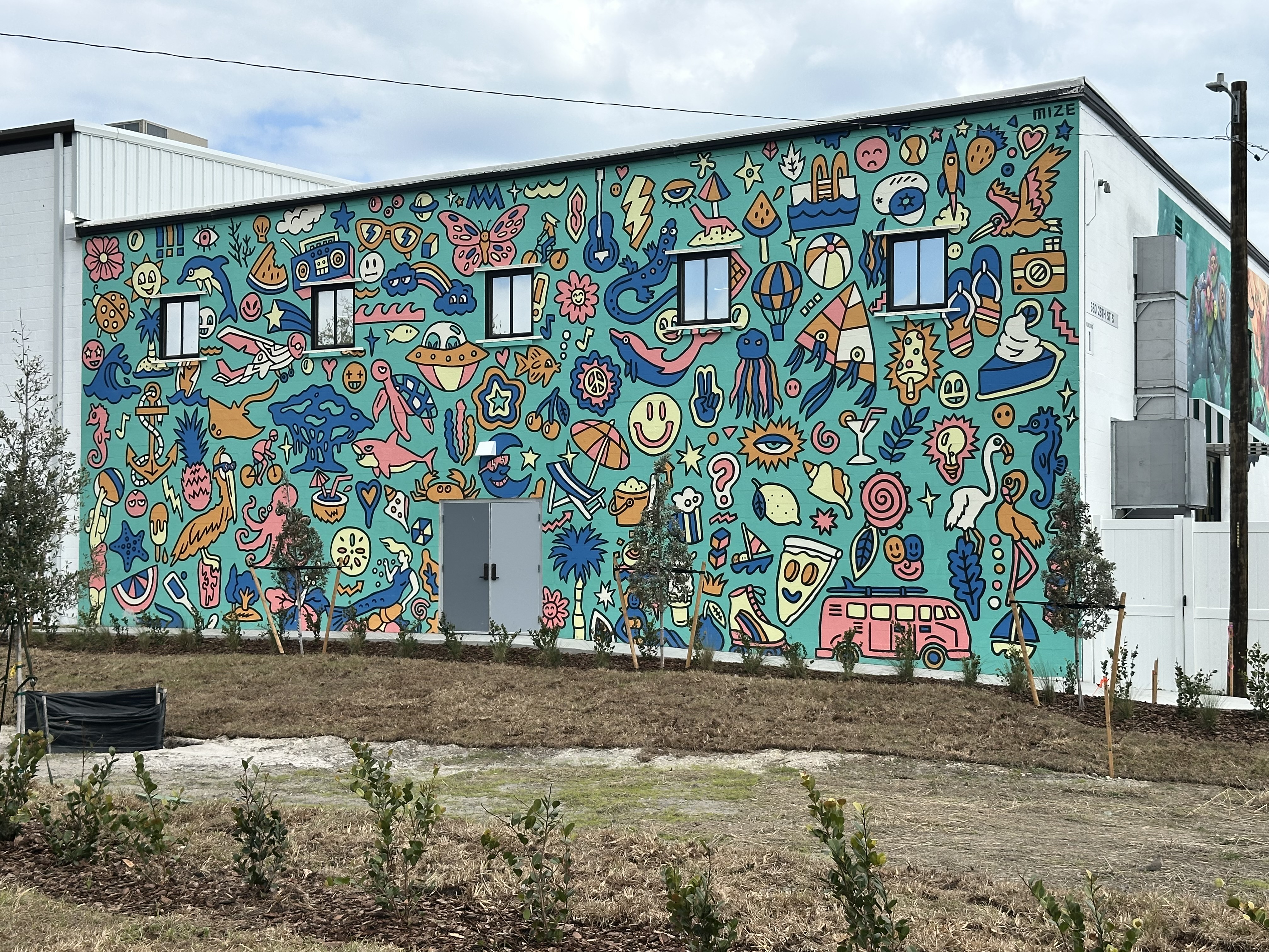 Chad Mize doodle warehouse wall